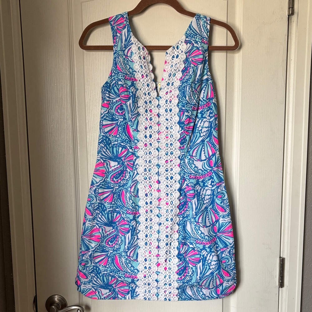 Lilly Pulitzer Blue and Pink Patterned Dress